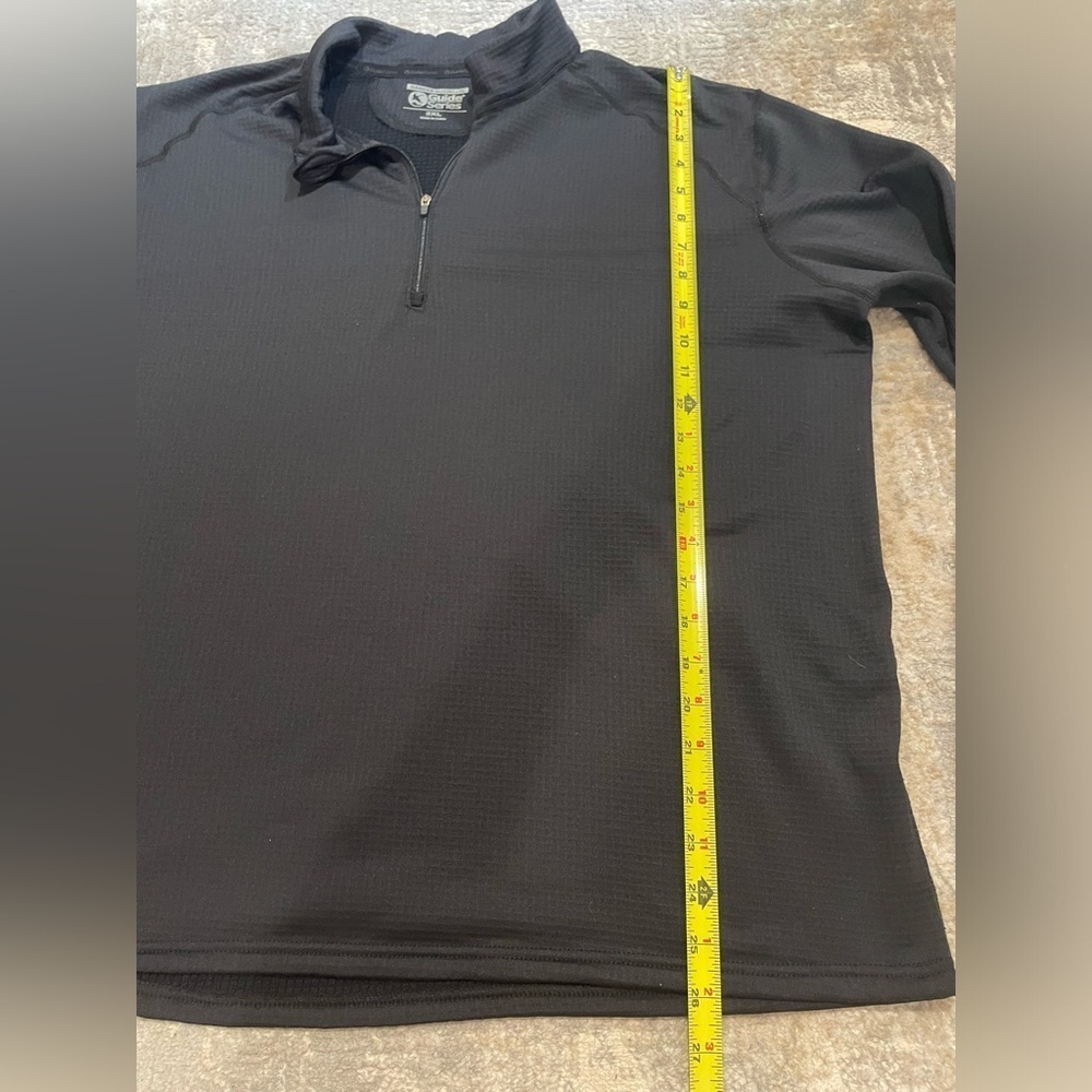 Guide Series Black 1/4 Zip Mens Size XXL Ling Sleeve Light Fleece Shirt Layer - Picture 7 of 9